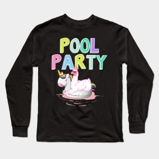 Pool Party Llama Unicorn Float Funny Llama Gift Tank Top Long Sleeve T-Shirt